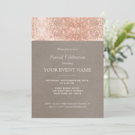 Elegante en stijlvolle neproosgouden pailletten fe kaart (Staand voorkant)