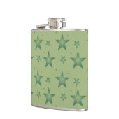 Elegante en stijlvolle olijfsterren op Sage Green Heupfles (Links)