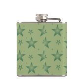 Elegante en stijlvolle olijfsterren op Sage Green Heupfles (Achterkant)