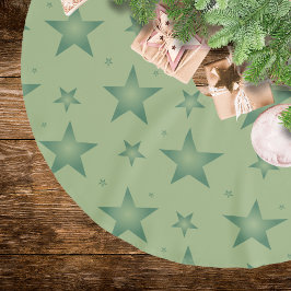 Elegante en stijlvolle olijfsterren op Sage Green Kerstboom Rok
