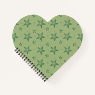 Elegante en stijlvolle olijfsterren op Sage Green Notitieboek