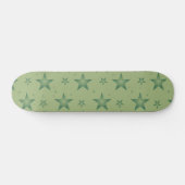 Elegante en stijlvolle olijfsterren op Sage Green Persoonlijk Skateboard (Horizontaal)