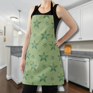 Elegante en stijlvolle olijfsterren op Sage Green Schort
