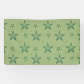 Elegante en stijlvolle olijfsterren op Sage Green Spandoek (Horizontaal)