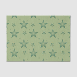 Elegante en stijlvolle olijfsterren op Sage Green Tissuepapier