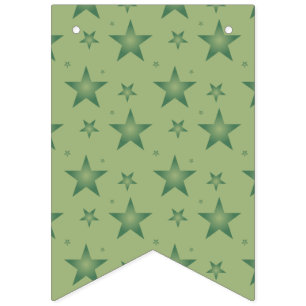 Elegante en stijlvolle olijfsterren op Sage Green Vlaggetjes