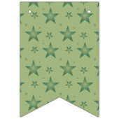 Elegante en stijlvolle olijfsterren op Sage Green Vlaggetjes (Derde vlag)