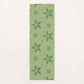 Elegante en stijlvolle olijfsterren op Sage Green Yogamat (Voorkant)