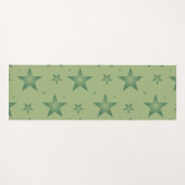Elegante en stijlvolle olijfsterren op Sage Green Yogamat (Voorkant (horizontaal))