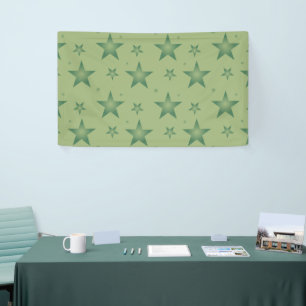 Elegante en stijlvolle olijfsterren op saliegroen spandoek