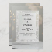 Elegante en stijlvolle uitnodiging, op een grijze  kaart (Voorkant / Achterkant)