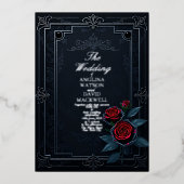 Elegante en stijlvolle zwarte bruiloft uitnodiging (Voorkant)