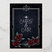 Elegante en stijlvolle zwarte bruiloft uitnodiging (Achterkant)