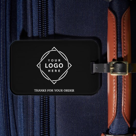Elegante en strakke zwarte QR-code Bagagelabel (Voorkant Insitu 4)
