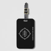 Elegante en strakke zwarte QR-code Bagagelabel (Voorkant (verticaal))
