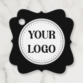 Elegante en strakke zwarte QR-code Bedankjes Labels (Voorkant)