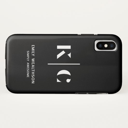 Elegante en strakke zwarte QR-code Case-Mate iPhone Case (Achterkant (horizontaal))