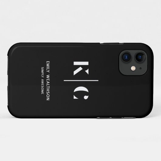 Elegante en strakke zwarte QR-code Case-Mate iPhone Case (Achterkant (horizontaal))