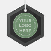Elegante en strakke zwarte QR-code Glas Ornament (Voorkant)