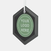Elegante en strakke zwarte QR-code Glas Ornament (Voorkant links)