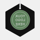 Elegante en strakke zwarte QR-code Glas Ornament (Achterkant)