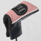 Elegante en strakke zwarte QR-code Golfheadcover (3/4 voorkant)