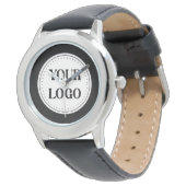 Elegante en strakke zwarte QR-code Horloge (Gekanteld)