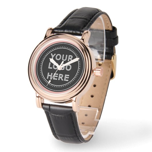 Elegante en strakke zwarte QR-code Horloge (Hoek)