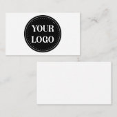 Elegante en strakke zwarte QR-code Informatiekaartje (Voorkant / Achterkant)