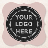 Elegante en strakke zwarte QR-code Kartonnen Onderzetters (Voorkant)