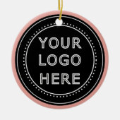 Elegante en strakke zwarte QR-code Keramisch Ornament (Voorkant)