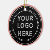 Elegante en strakke zwarte QR-code Keramisch Ornament (Links)