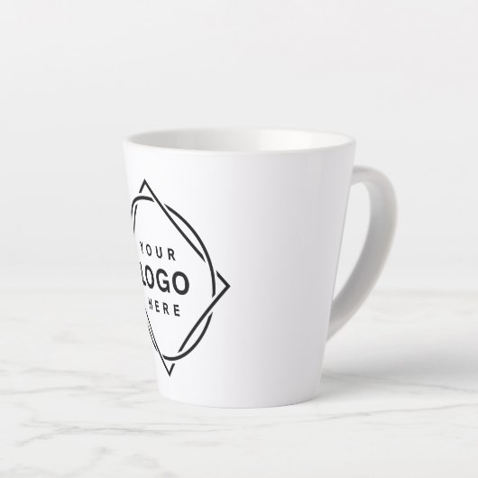 Elegante en strakke zwarte QR-code Latte Mok (Rechterhoek)