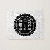 Elegante en strakke zwarte QR-code Legpuzzel (Horizontaal)