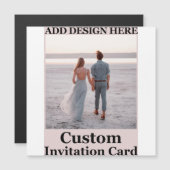 Elegante en strakke zwarte QR-code Magnetische Uitnodiging (Voorkant / Achterkant)