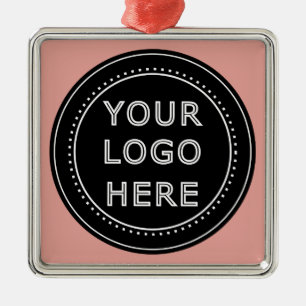 Elegante en strakke zwarte QR-code Metalen Ornament