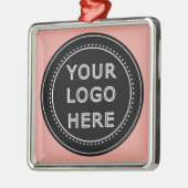 Elegante en strakke zwarte QR-code Metalen Ornament (Links)