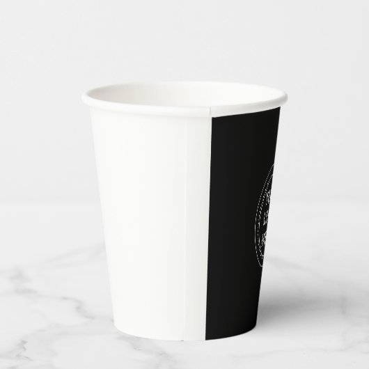 Elegante en strakke zwarte QR-code Papieren Bekers (Rechts)