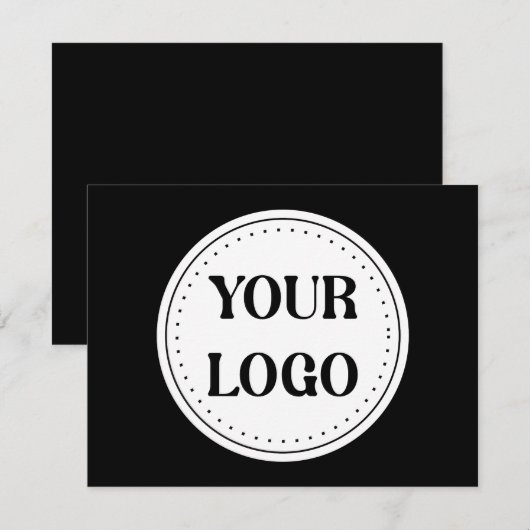 Elegante en strakke zwarte QR-code Save The Date (Voorkant / Achterkant)