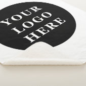 Elegante en strakke zwarte QR-code Sherpa Deken (3/4)