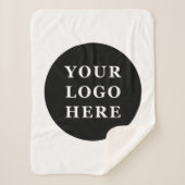 Elegante en strakke zwarte QR-code Sherpa Deken (Voorkant)