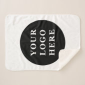 Elegante en strakke zwarte QR-code Sherpa Deken (Voorkant (horizontaal))