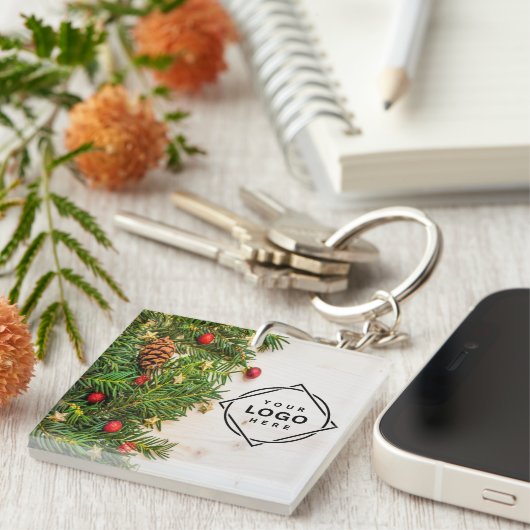 Elegante en strakke zwarte QR-code Sleutelhanger (Voorkant Rechts)