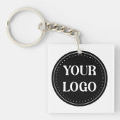 Elegante en strakke zwarte QR-code Sleutelhanger (Voorkant)