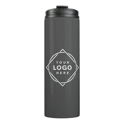Elegante en strakke zwarte QR-code Thermosbeker (Voorkant)