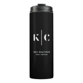 Elegante en strakke zwarte QR-code Thermosbeker (Voorkant)