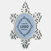 Elegante en strakke zwarte QR-code Tin Sneeuwvlok Ornament (Rechts)