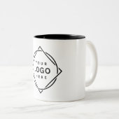 Elegante en strakke zwarte QR-code Tweekleurige Koffiemok (Voorkant rechts)