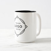 Elegante en strakke zwarte QR-code Tweekleurige Koffiemok (Voorkant rechts)