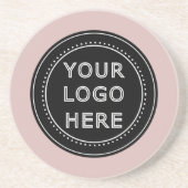 Elegante en strakke zwarte QR-code Zandsteen Onderzetter (Voorkant)